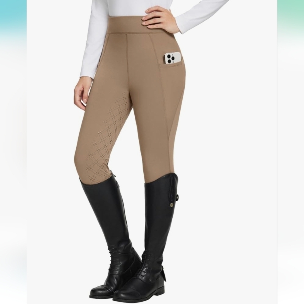 Baleaf Tan Horse Riding Pants  Soft Tapered Fit..SIZE:S